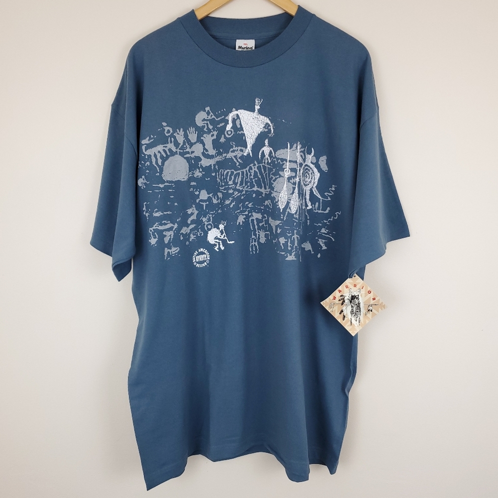 Vintage Warrior Apparel Native American Grapic Print T-shirt NWT